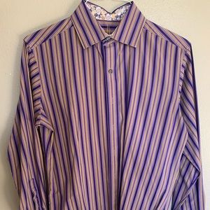 Striped Purple Robert Graham Buttom Up Shirt.
